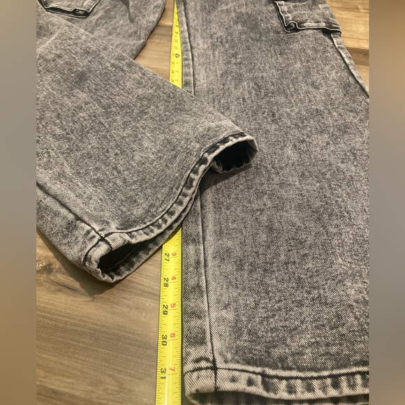 Momokrom Dolls Kill WASHED GREY LOW RISE BAGGY WIDE LEG JEANS - Picture 8 of 13